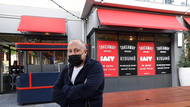 Chris Lucas who owns Baby Pizza in Richmond, is unhappy about Melbourne’s extended lockdown due to COVID-19. Picture: Ian Currie