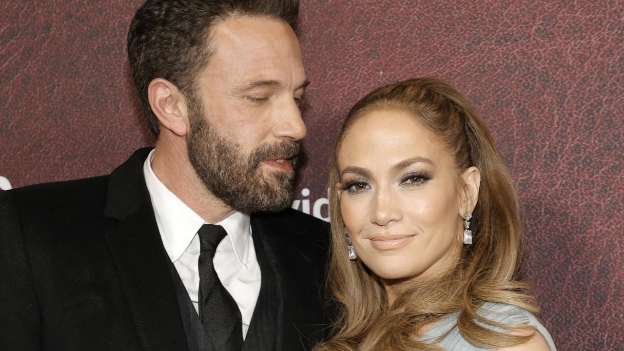 Ben Affleck and Jennifer Lopez at the Los Angeles premiere of The Tender Bar last month. Picture: Amy Sussman/Getty Images