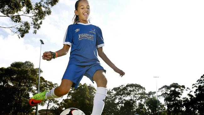 Marley Masters, 10, of Hillsdale plays state rep Oztag, as well as soccer for Maroubra United and Eastern Suburbs SAP, and is the only girl on her school's PSSA soccer side. Picture: John Appleyard