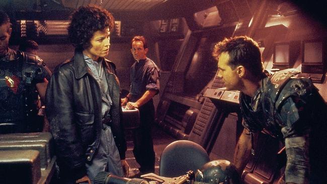 Sigourney Weaver and Bill Paxton in a scene from Aliens. Picture: Getty Images