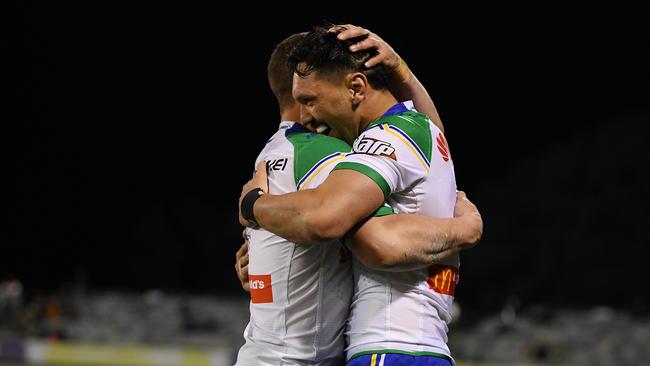 Canberra finally left Newcastle with the points. (AAP Image/Lukas Coch)