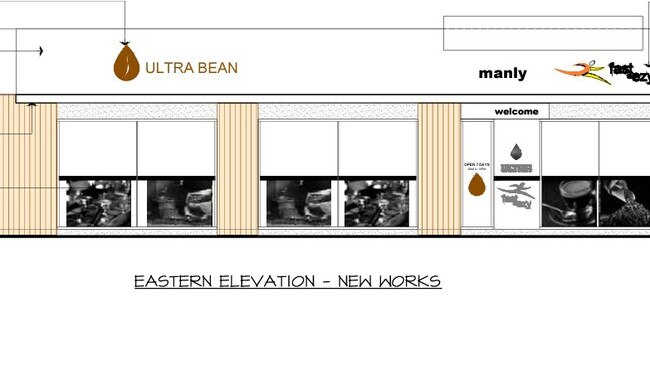 An artist's impression of a changes to the Ultra service station on Pittwater Rd, Manly.