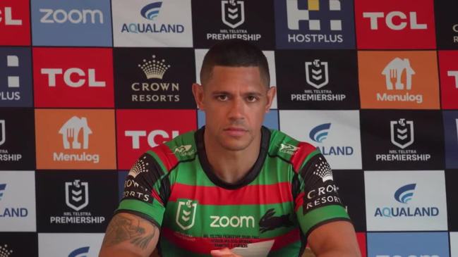 Dane Gagai speaks to the media ahead of his first grand final and final game with South Sydney Rabbitohs