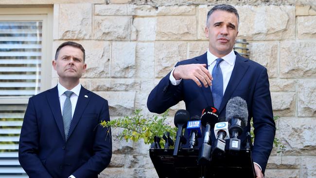 Premier Peter Malinauskas and Treasurer Stephen Mullighan have said serious questions have to be asked about the proton deal. Picture: NCA NewsWire / Kelly Barnes