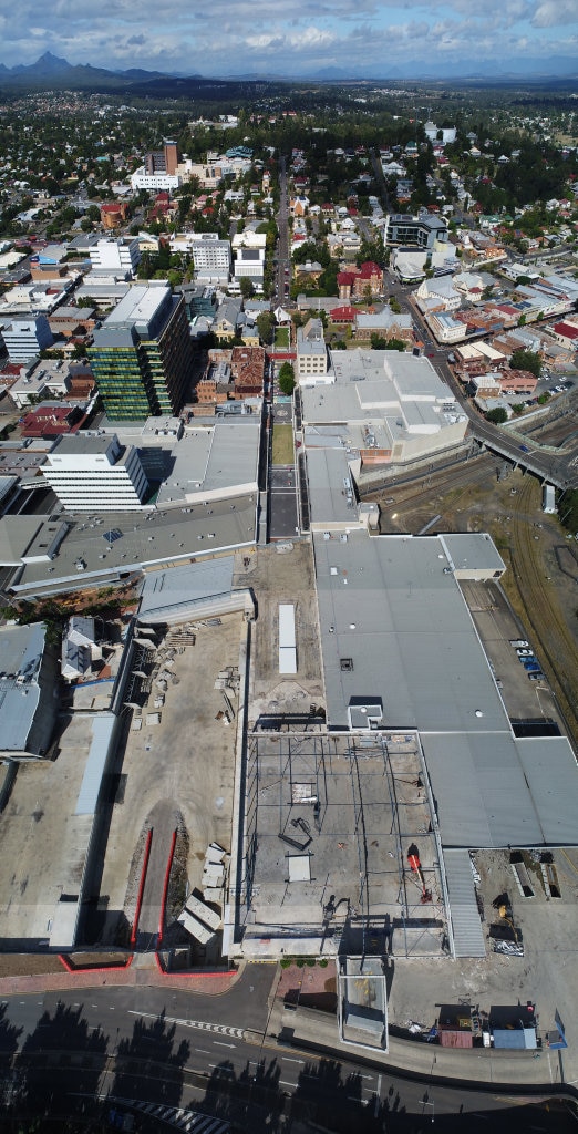 Aerial image of the Ipswich CBD showing the CBD development in the foreground. Picture: Rob Williams