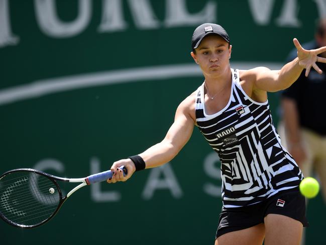 Australia's Ashleigh Barty played against Czech Republic's Barbora Strycova in their women's singles semi-final tennis match. Picture: AFP