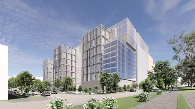 An artists impression of a proposed Goodman Group data centre development in Sydney.