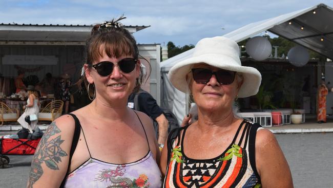 Stephanie (left) said Anthony Albanese’s appearance at Bluesfest didn't mean much to her but prefers the artists to make the political points. Picture: Nicholas Rupolo.