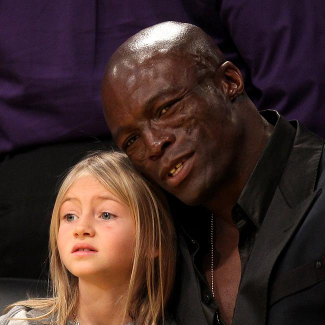 Seal and daughter Leni at an NBA game in 2012. (Photo by Stephen Dunn/Getty Images)