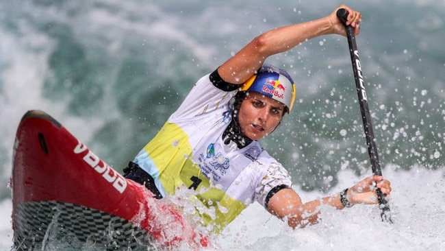 Australia’s Jessica Fox is two races away from creating yet another moment in history, after qualifying fastest in the women’s C1 at the 2018 ICF Canoe Slalom World Championships in Rio. Supplied