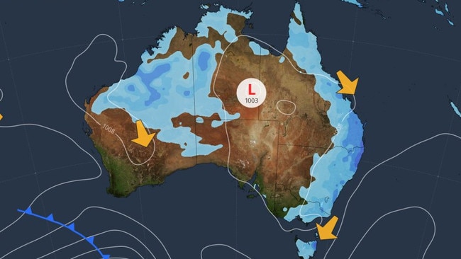 Rainfall will be widespread along the coast and parts of inland Australia over the weekend. Picture: Weatherzone.