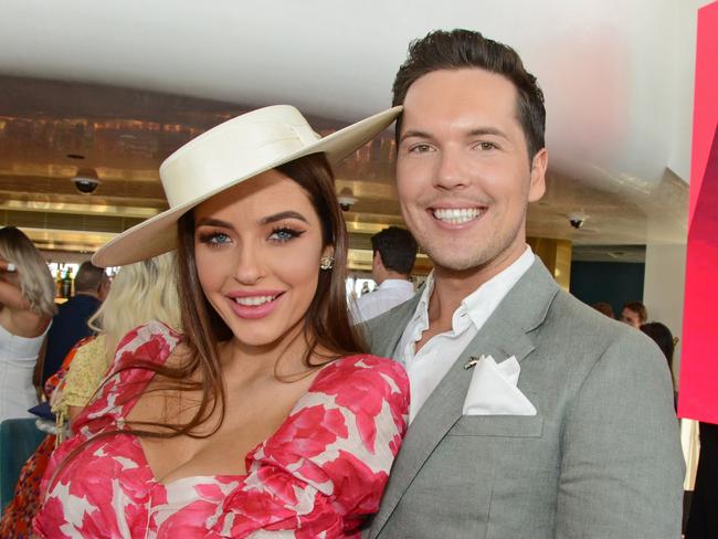 Annamika Calcino and Aaron Marrable at Melbourne Cup celebrations at Nineteen at The Star Gold Coast. Picture: Regina King.