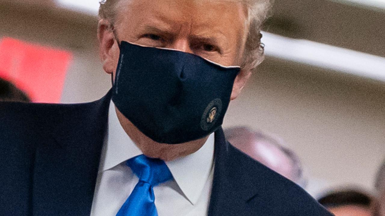 US President Donald Trump wears a mask as he visits Walter Reed National Military Medical Center in Bethesda, Maryland on July 11, 2020. Picture: Alex Edelman /AFP