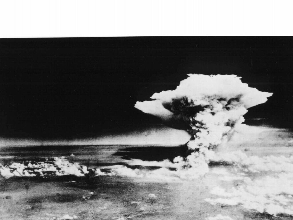 The mushroom cloud from the atomic bomb over Hiroshima in 1945. Picture: Supplied