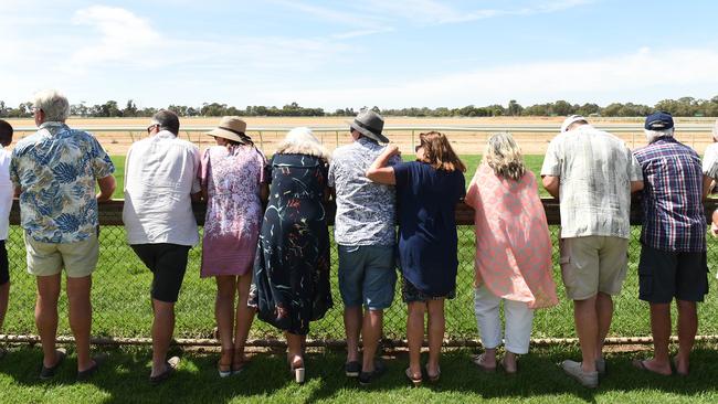 Watching the races at Moama Bowling Club Echuca Cup. Picture: David Smith