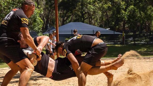 The Penrith Panthers are put through their paces during pre-season camp. Source: Penrith Panthers