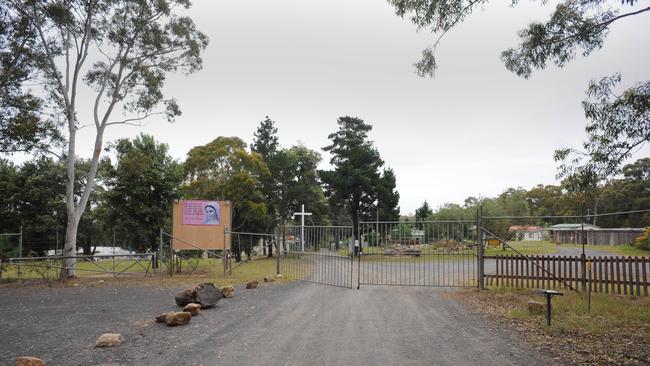 The entrance to Kamm’s property in Nowra, where he ran the cult. Picture: Simon Bullard