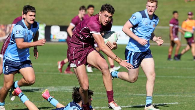 Queesnland fullback Mason Barber in action at the 2024 U18 ASSRL National Championships in Coffs Harbour. Picture: Darrell Nash/NashysPix