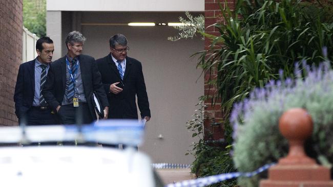 Homicide detectives have been searching the home and neighbouring properties for clues. Picture: Sarah Matray