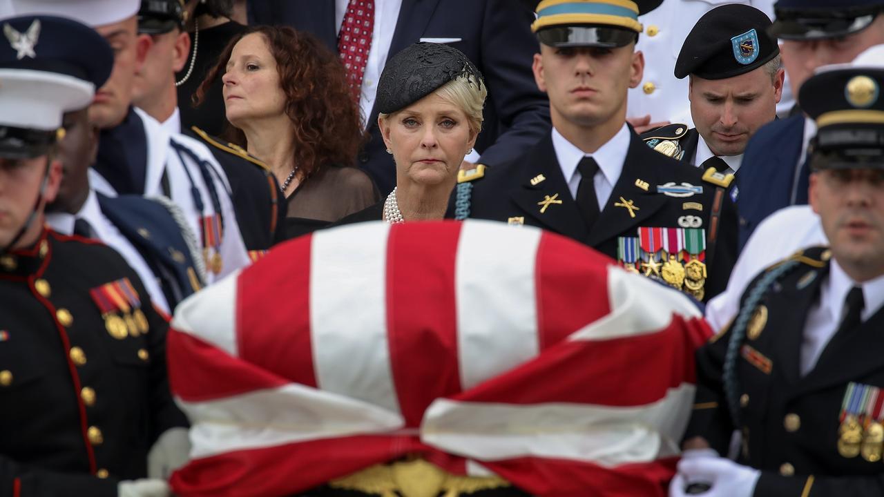 Cindy McCain at her husband’s funeral in 2018. Picture: Drew Angerer/Getty Images/AFP.