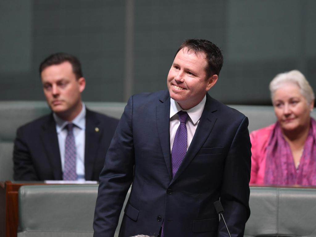 Nationals MP Andrew Broad delivers his valedictory speech in the House of Representatives at Parliament House in Canberra, Wednesday, April 3, 2019.