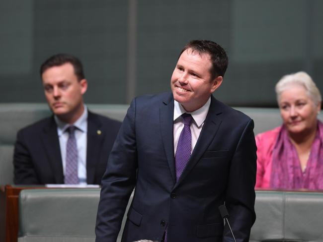 Nationals MP Andrew Broad delivers his valedictory speech in the House of Representatives at Parliament House in Canberra, Wednesday, April 3, 2019.