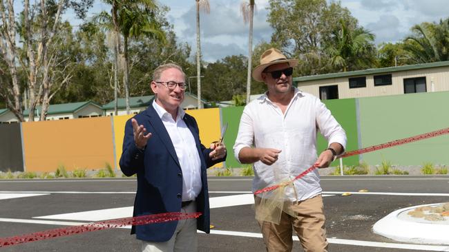 Nationals MLC Ben Franklin and Byron mayor Simon Richardson at the opening of the Byron Bay Bypass on Saturday, February 27, 2021. Picture: Liana Boss