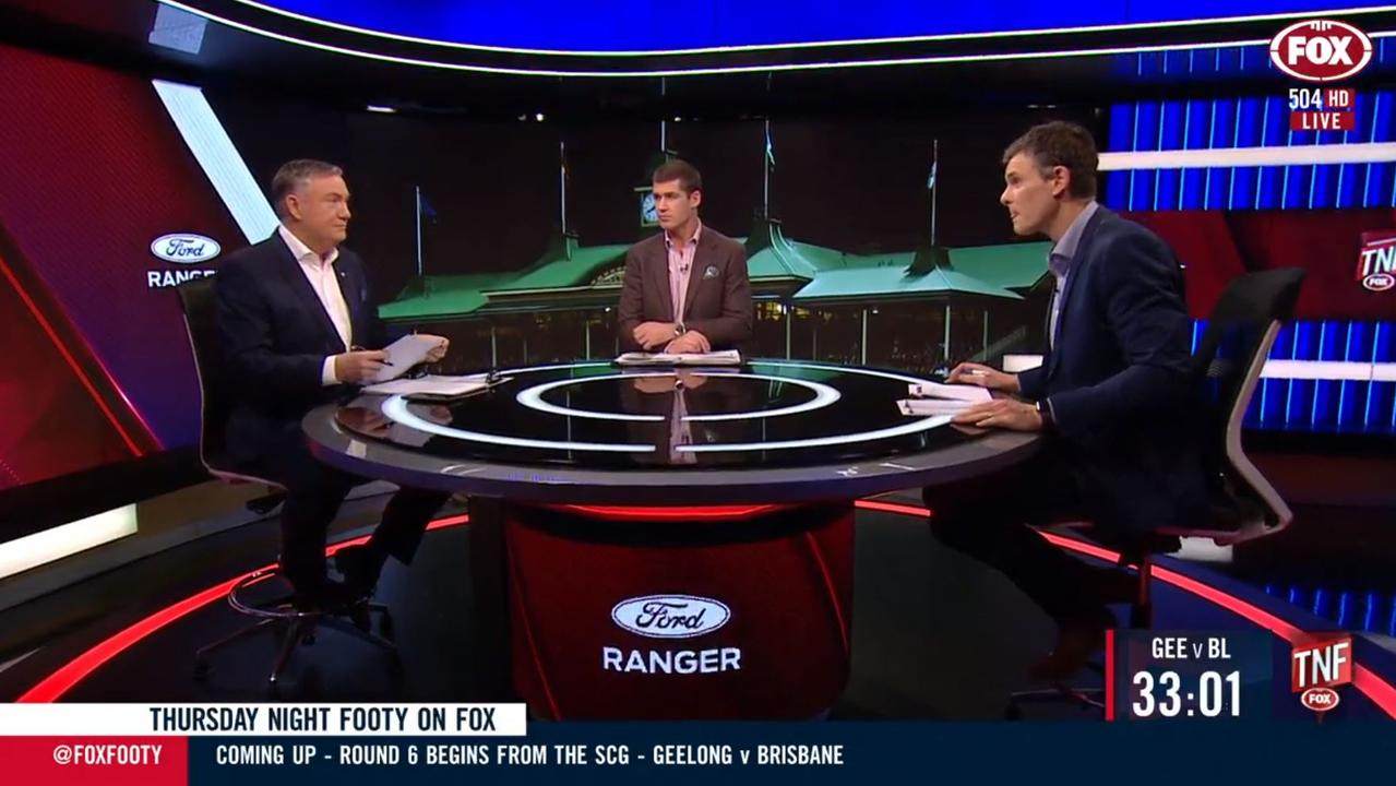 After Jonathan Brown's criticism of Eddie McGuire, it got awkward on Fox Footy on Thursday night.