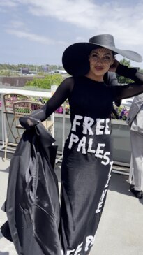 Angelica Mesisca Barrientos reveals her 'Free Palestine' designer dress