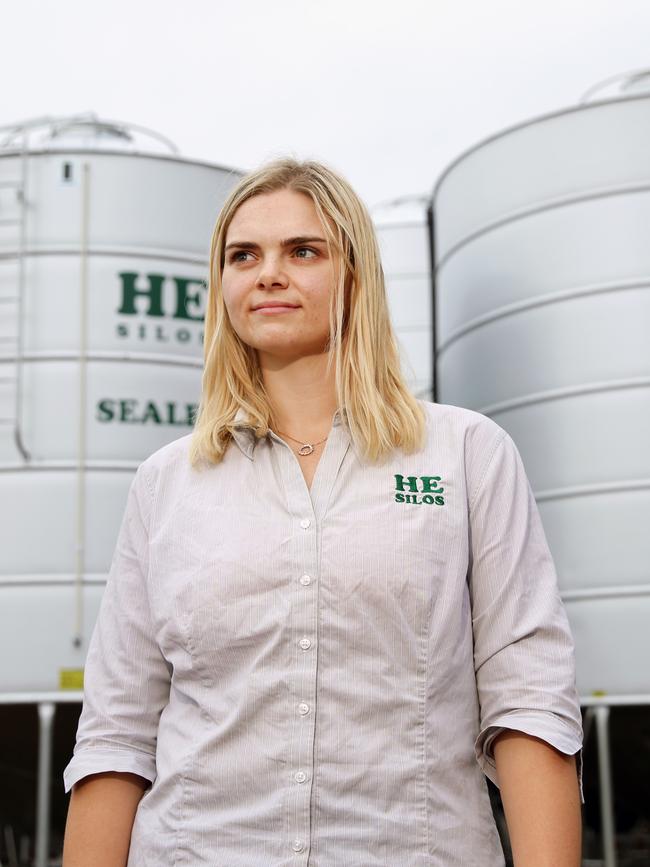 HE Silos worker Stevie Morrison, 25, said her family business is one of few that are thriving. Picture: Jonathan Ng