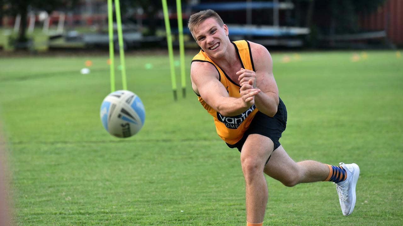 Alex Copelin at a training session with the Sunshine Coast Falcon.