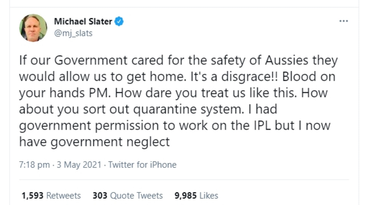 Slater will not commentate the 2021 Ashes series after his axing.