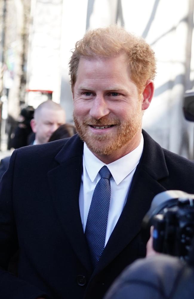 The Duke of Sussex arrives at the Royal Courts Of Justice, central London, for a hearing claim against Associated Newspapers Limited. Picture: Getty Images