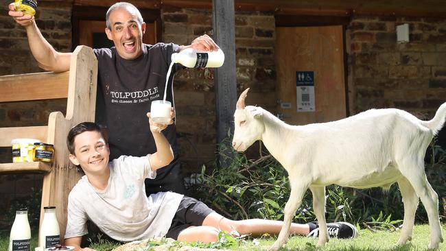 Donavan Jacka doesn’t regret his family’s move to a new life on a Wangaratta goat farm after moving from a Melbourne terrace and city public servant jobs. Picture: Alex Coppel