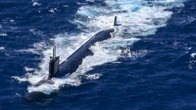 A US nuclear submarine takes part in military exercises. Picture: AFP