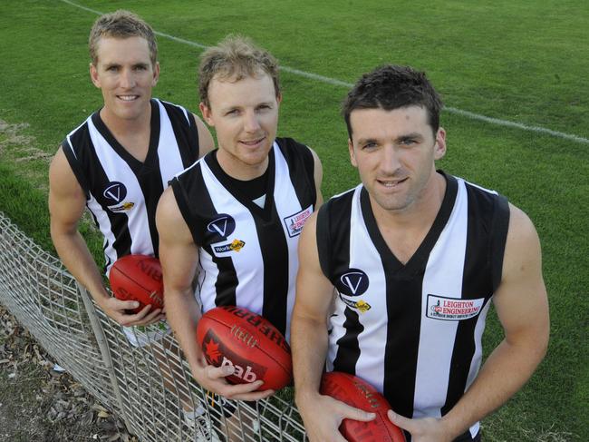 Flashback: Shane Fyfe (right) with fellow Sale recruits Matthew Ferguson and Taylor Collins.