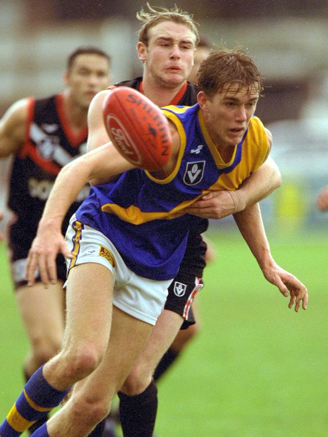 Roach playing for Collingwood’s then-VFL affiliate Williamstown in 2001.