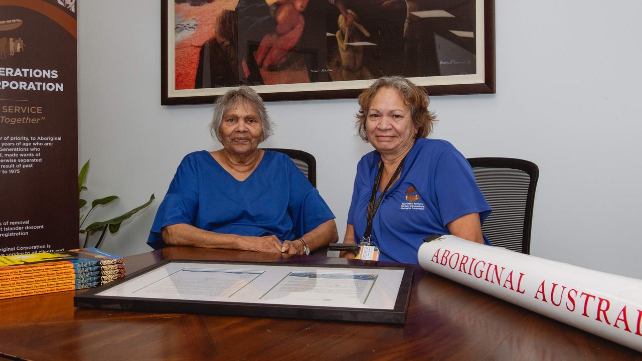 Stolen Generations Aboriginal Corporation CEO Raelene Rosas (right) with her mother, Stolen Generations survivor Eileen Cummings. Picture: Pema Tamang Pakhrin