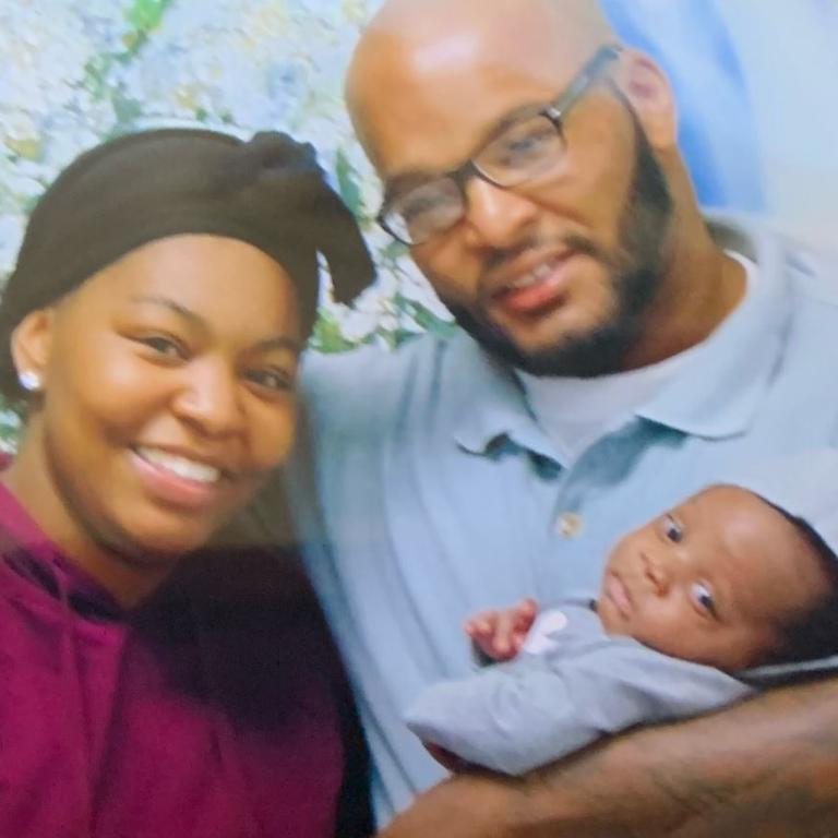 Kevin Johnson pictured with his 19-year-old daughter Khorry Ramey and his baby grandson, who he recently met for the first time. Picture: ACLU