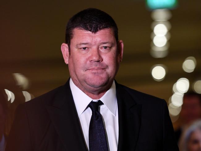 James Packer leaves the Crown Resorts AGM last October. Picture: AAP