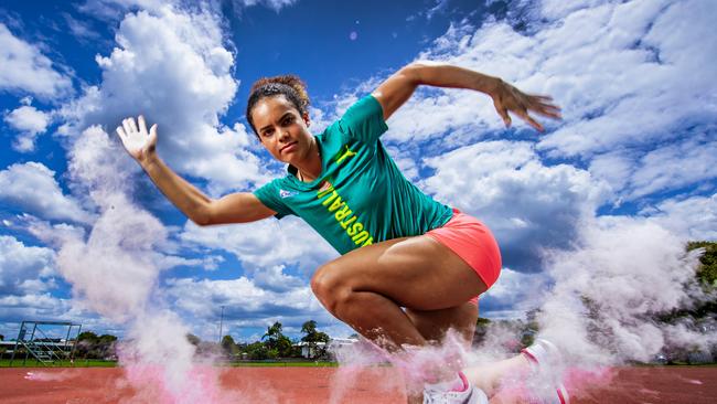 ** WEEKEND PAPERS *** Australia's fastest ever female 100m track sprinter, Queenslander Torrie Lewis, 19.Picture: Nigel Hallett