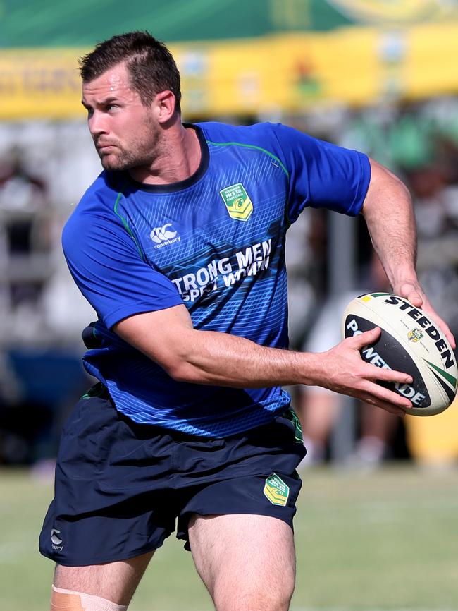 Brenton Lawrence training with the Prime Minister’s XIII. Picture: Stewart McLean