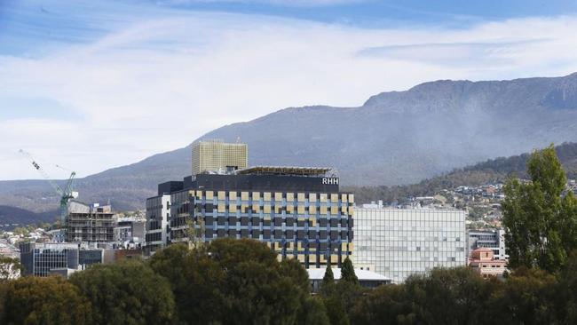 Hobart Private Hospital, pictured next to the Royal Hobart Hospital.