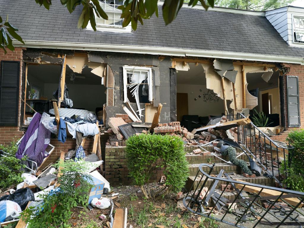 The crime scene at 5525 Galway Dr. in Charlotte, North Carolina, where four law enforcement officers were fatally shot and four others wounded while serving a warrant. Picture: Sean Rayford/Getty Images