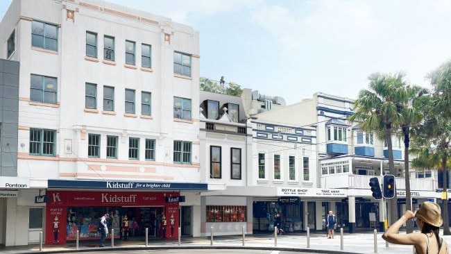 An artist's impression of the proposed redevelopment of property owned by The Ivanhoe Hotel that will see more apartments on The Corso at Manly. Picture: Durban Block Jaggers