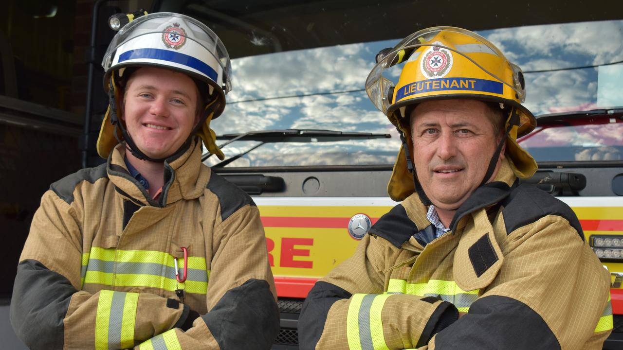 FIREY FAMILY: Dalby auxiliary firefighters Matthew and David Kucks. Picture: Sam Turner