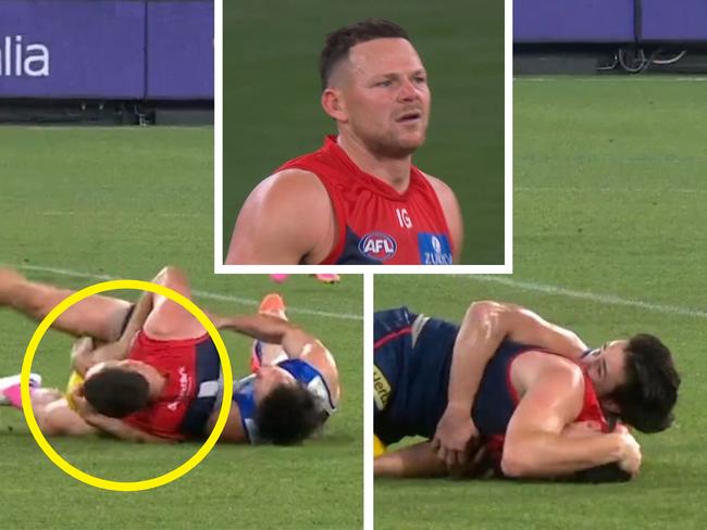 Steven May has been accused of staging. Photo: Fox Sports