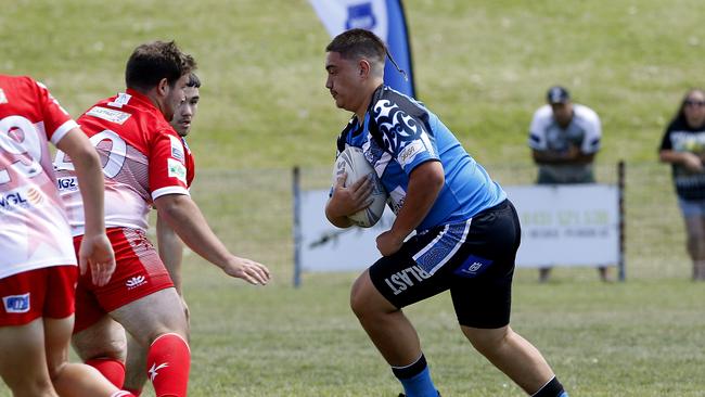 Luke Henare from Maori. Under 18 Boys Malta v Maori Harmony Nines Rugby League. Picture: John Appleyard