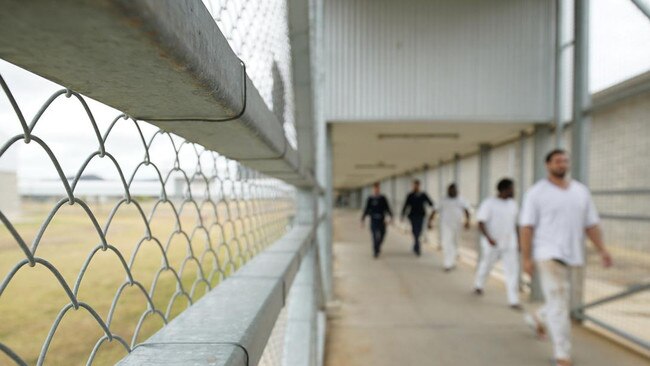 Staff escort prisoners through Queensland; Lotus Glen Correctional Centre. Picture: Supplied