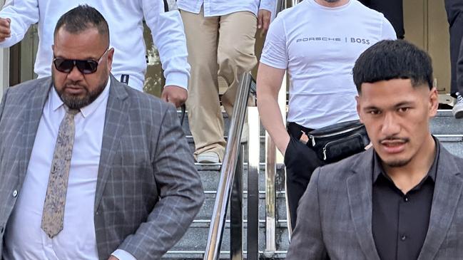 Junior (right) and Senior Amone leaving Wollongong Local Court last year. Picture: Dylan Arvela